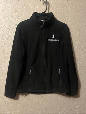Port Authority Black Full-Zip Teddy Fleece Jacket with Logo